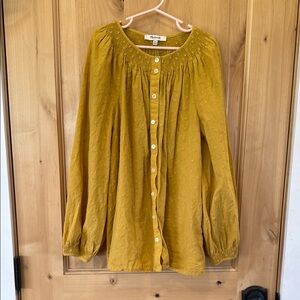 Madewell Yellow Blouse with Long Sleeves